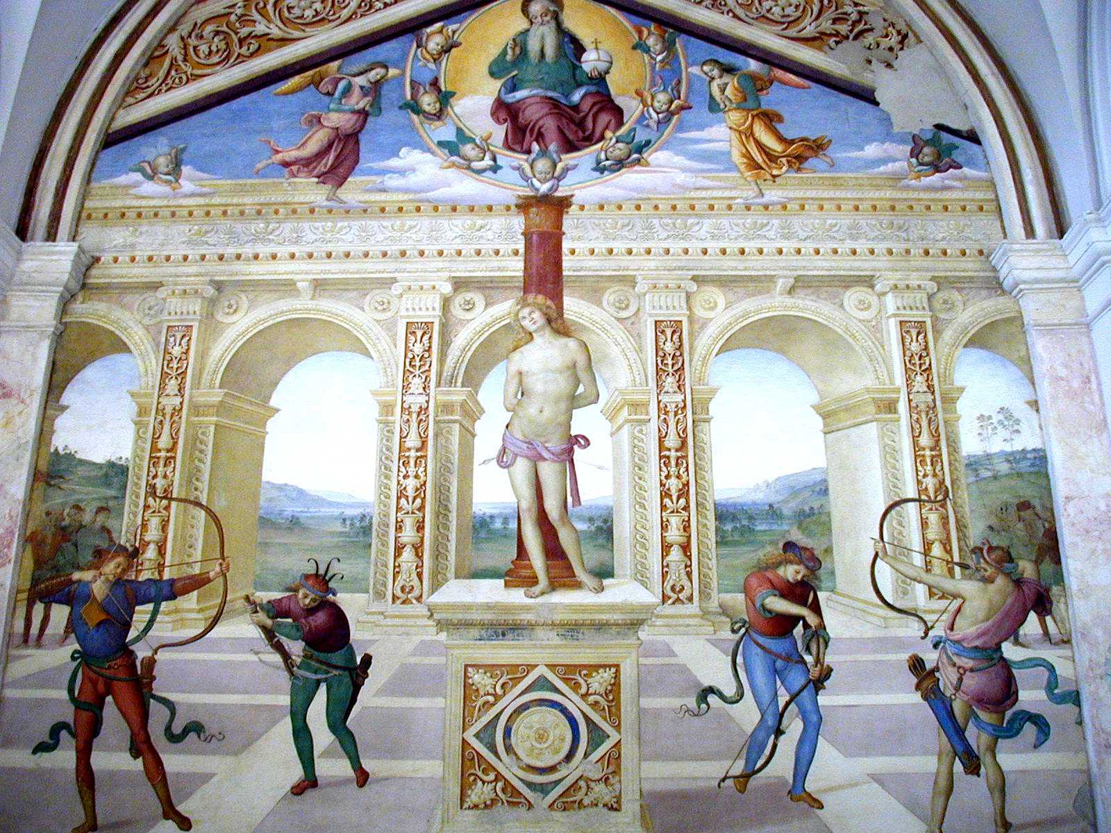 Chiea di S. Sebastiano-Affresco del Perugino